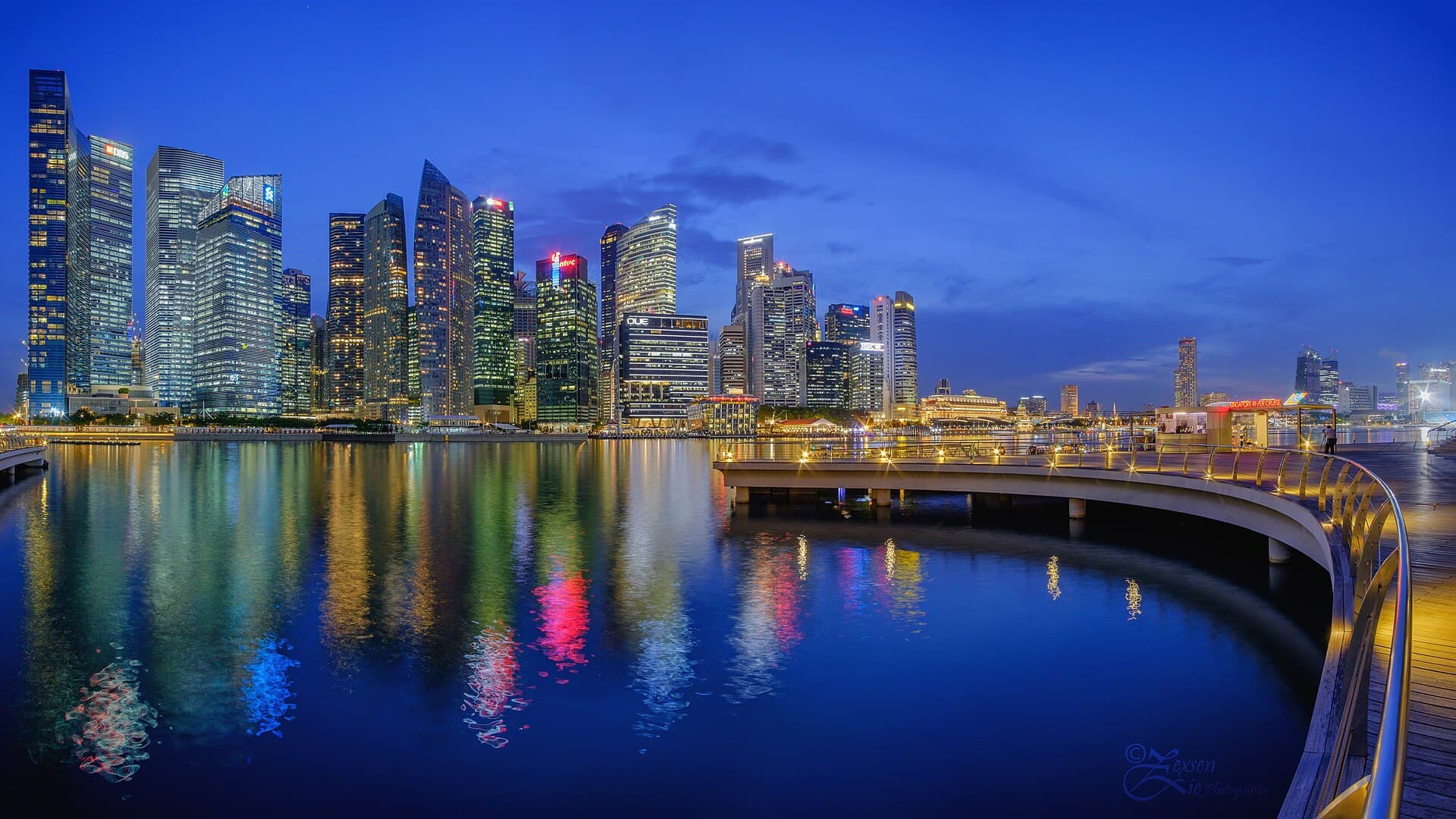 Marina Bay Sands at blue hour, home to The Shoppes